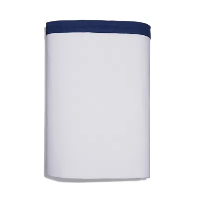 Amalia Home Collection Stonewashed Linen King Flat Sheet - Exclusive In White/navy