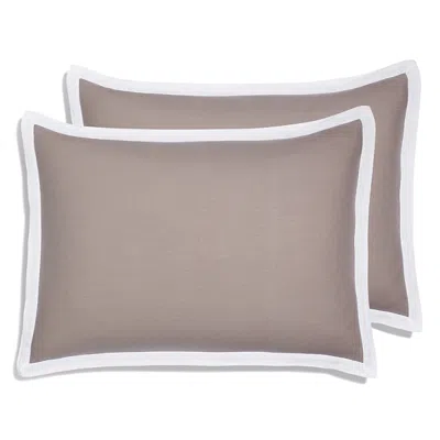 Amalia Home Collection Stonewashed Linen King Sham, Pair - Exclusive In Grey/white