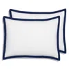 Amalia Home Collection Stonewashed Linen King Sham, Pair - Exclusive In White/navy