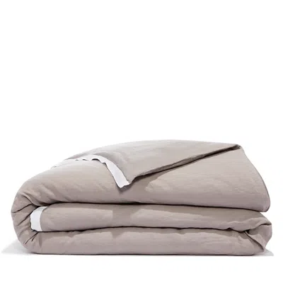 Amalia Home Collection Stonewashed Linen Queen Duvet Cover - Exclusive In Grey/white