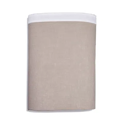 Amalia Home Collection Stonewashed Linen Queen Flat Sheet - Exclusive In Grey/white