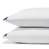 Amalia Home Collection Stonewashed Linen Standard Pillowcase, Pair - Exclusive In White/navy