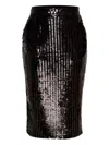 Amalin Belle Sequin-embellished Pencil Skirt In Black