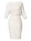 Amalin Boat-neck Grace Midi Dress In White