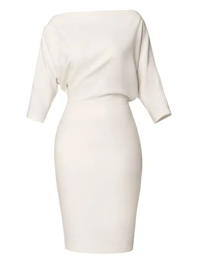 Amalin Boat-neck Grace Midi Dress In White