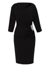 Amalin Hailey Crystal-embellished Dress In Black
