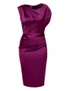Amalin Josephine Draped Dress In Purple