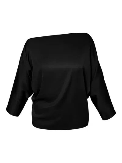 Amalin One-shoulder Blouse In Black