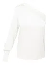 Amalin One-shoulder Blouse In White