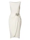 Amalin Tiffany Crystal-embellished Midi Dress In White