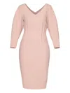 Amalin V-neck Midi Dress In Pink