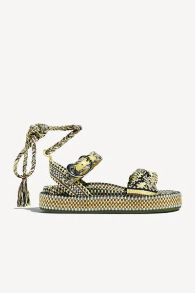 Amambaih Carolina Braided Lace Up Platform Sandal In Multi
