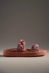 Amambaih Daniella Woven Slide Sandals In Orange