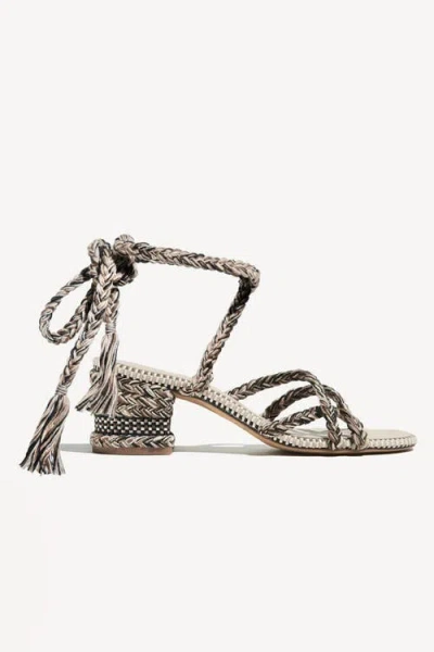 Amambaih Isabel Strappy Cotton Sandals In Multi