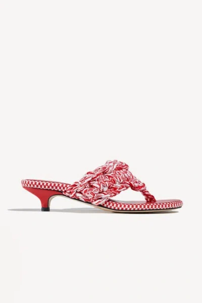 Amambaih Leandra Thong Mules In Red