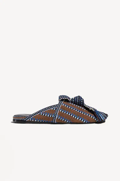 Amambaih Luna Knot-detail Round Toe Flat Mules In Multi