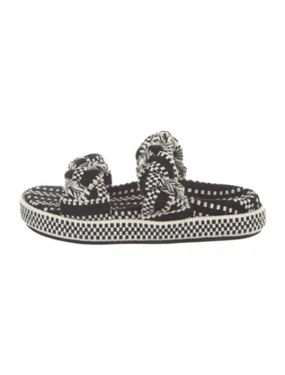 Pre-owned Amambaih Patterned Slides In Multicolor