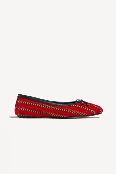 Amambaih Paz Round-toe Flexible Sole Ballet Flats In Red