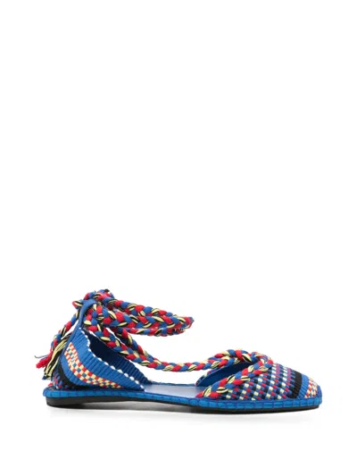 Amambaih Rosa Braided Ballet Flats In Blue