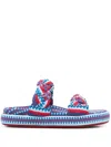 Amambaih Two-tone Slippers In Blue