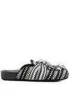 Amambaih Two-tone Slippers In Black
