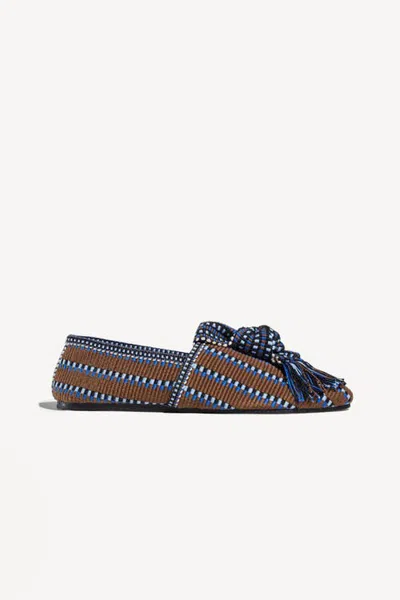 Amambaih Valeria Knot-detail Handwoven Fabric Loafer In Multi