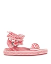 Amambaih Women's Manuela Wedge Sandals In Ivory-red In Red