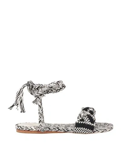 Amambaih Woman Sandals White Size 8 Textile Fibers In Multi