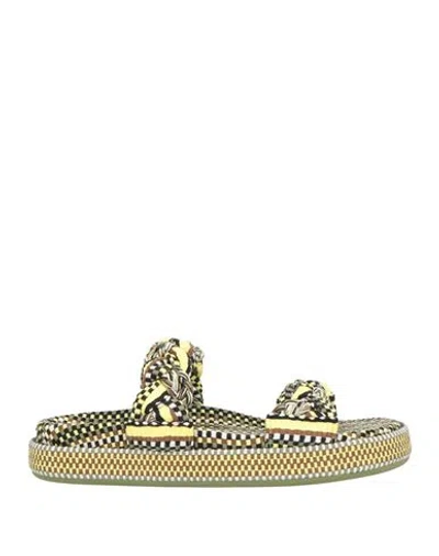 Amambaih Woman Sandals Yellow Size 8 Textile Fibers