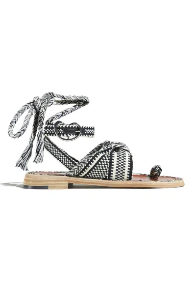 Amambaih Women's Lorena Sandal In Ivory - Black In Multi