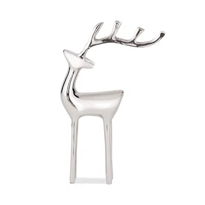 Aman Imports 10 Metallic Standing Reindeer In Silver