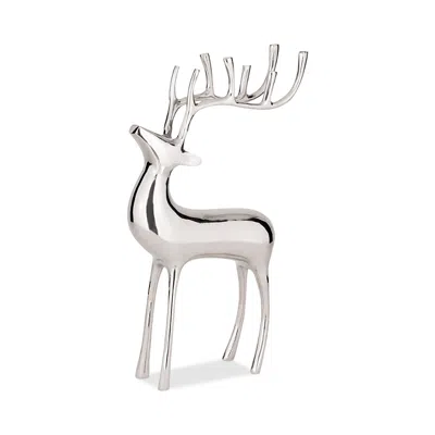 Aman Imports 17 Metallic Standing Reindeer In Silver