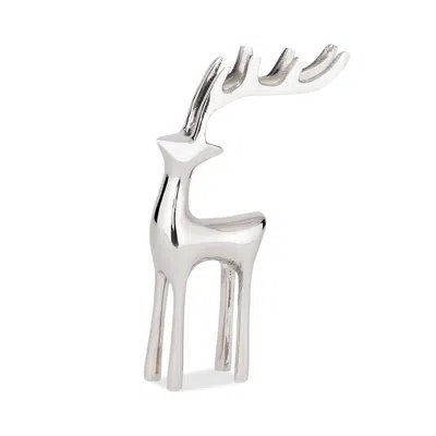 Aman Imports 6.5 Metallic Standing Reindeer In Silver