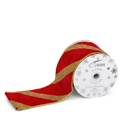 Aman Imports Alice + Olivia 4 Velvet & Glitter Stripes Ribbon In Multi