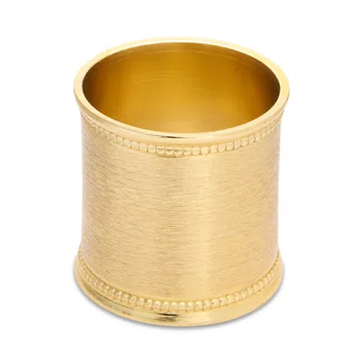 Aman Imports Brass Metal Beaded Rim Napkin Ring - Exclusive In Gold