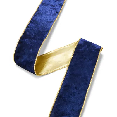 Aman Imports Caviar Kaspia 2.5 Velvet & Gold Ribbon In Blue