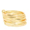 Aman Imports Metal 7 Hammered Ring Cluster Napkin Ring - Exclusive In Gold