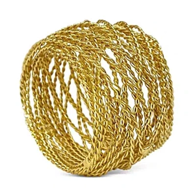 Aman Imports Twisted Wire Napkin Ring - Exclusive In Champagne