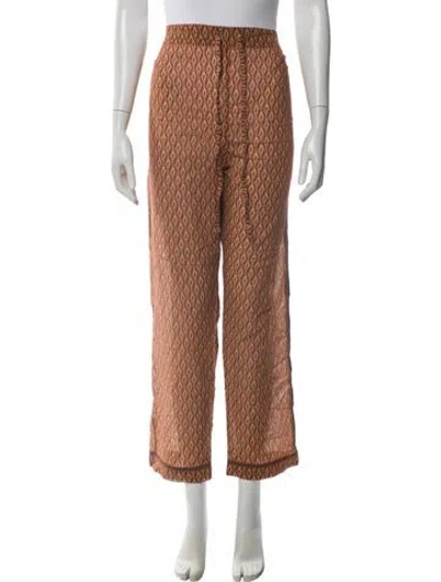 Pre-owned Aman Printed Wide Leg Pants W/ Tags In Neutral