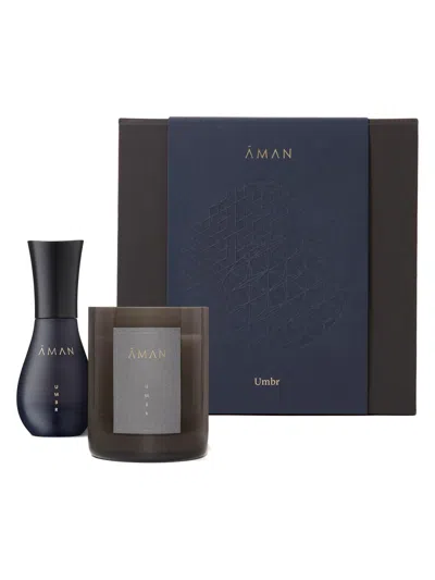Aman Umbr Fine Fragrance & Candle Duo Gift Set In Blue