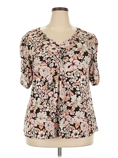 Pre-owned Amana Short Sleeve Henley Shirt In Brown