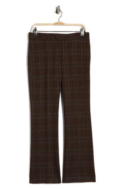 Amanda & Chelsea Ari Plaid Pants In Brown Blue