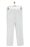 Amanda & Chelsea Chelsea Slim Straight Pants In Grey/ Wht