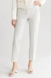 Amanda & Chelsea Chelsea Stripe Straight Leg Pants In Grey/white