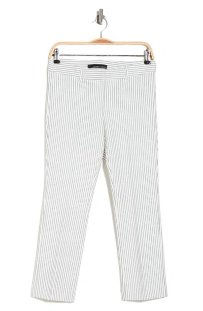 Amanda & Chelsea Chelsea Stripe Straight Leg Pants In Grey/ White