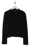 Amanda & Chelsea Double Breasted Sweater Jacket In Black
