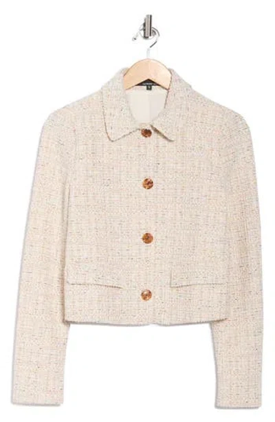 Amanda & Chelsea Front Button Bouclé Jacket In Multi