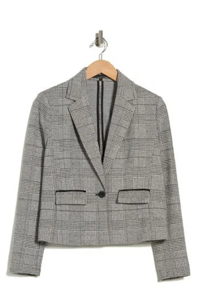 Amanda & Chelsea Glen Plaid Notch Lapel Blazer In Animal Print