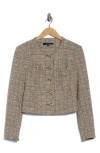 Amanda & Chelsea Lady Like Bouclé Jacket In Brown