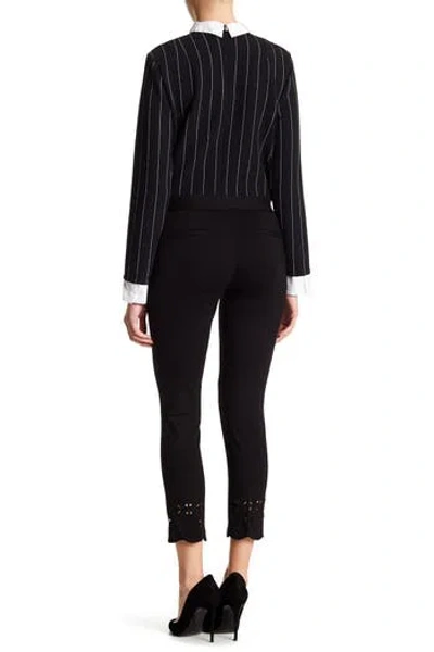 Amanda & Chelsea Lazer Cut Hem Pants In Black